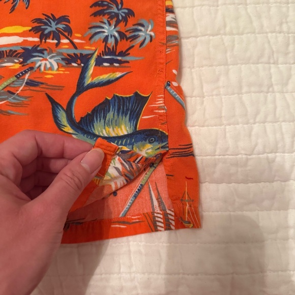 Polo Ralph Lauren Orange Swordfish Tropical Coastal Button Down Shirt Size Large - Picture 7 of 14